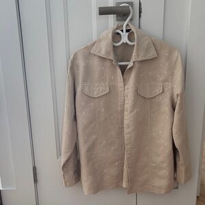 Women's Beige Button Down Shirt